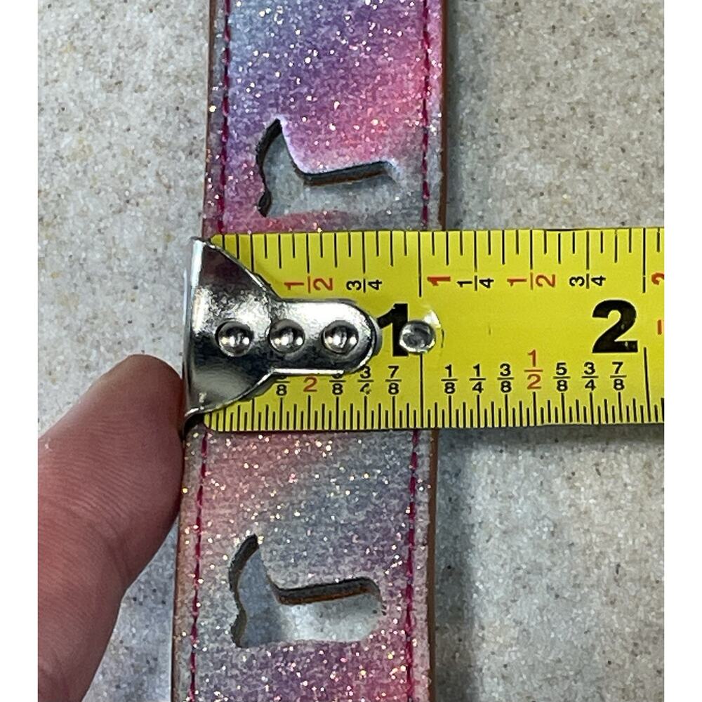 CATCHFLY Women’s Pastel Shimmer Hearts & Boots Belt Size Medium -Western Wear - Picture 10 of 10